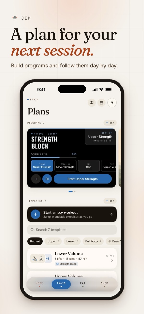 A plan for your next session: programs and templates